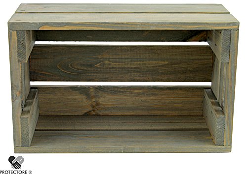 Kleine Holzkiste – Stiege – Steige – “ Mini “ – hellgrau – 3er Sparset / 5er Sparset – Geschenkverpackung – Geschenkidee – Präsentkorb – leer (3er Spar Set) - 4