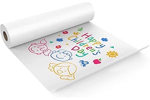 Rouleau De Papier Blanc, 43cm x 10m, Rouleau De Papier Kraft Blanc, Idéal pour Le Papier Chevalet, Le Papier pour Tableau D'affichage, l'art Mural, Le Papier d'emballage.(Papier-1 Pcs)