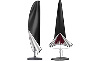 Cowhilan Parasol de Jardín Cubre, Cubre Paraguas de Patio con Cremallera 210D Oxford Banana Paraguas Cubre Impermeable Anti-UV 280-30x81x45CM