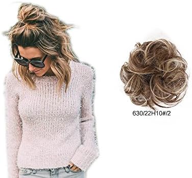ShowPower Hairpiece Hair Rubber Scrunchie Scrunchy Updos VOLUMINOUS Curly Messy Bun Light brown 630/22H10/#2