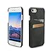 Price comparison product image Airart iPhone 7 Card Case, Premium Vintage Soft Leather Wallet Case, Ultra Slim Professional Executive Snap On Back Cover with 2 ID Credit Card Slots Holder for iPhone 7 4.7 Inch, Black