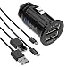 Produktbild iXboost iX-6 Set Speed Charge 3.1A Mini Dual USB Auto-Ladegerät Kfz Adapter 2 Port Ladeadapter + 2X Lade-Kabel Micro USB Datenkabel Schwarz für z.B. HTC/Huawei/LG/Samsung …