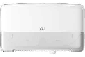 Tork Distributeur murale double pour papier toilette rouleau Mini Jumbo blanc T2, fermé, gamme Élevation, 555500