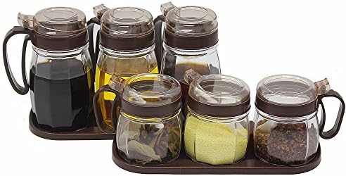 ANGEELEE Kitchen Glass Jar Moisture-Proof Home Multi-Purpose Jam Bottle Cruet Bottiglia Di Condimento Per La Casa In Vetro, Caffè C