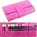 Produktbild WCP Home24 Lila Griff Braune Tasche Make-up Pinsel Kombination von High-End Make-up Pinsel Anzug Professionelle Make-up Designer Pinsel