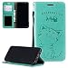 Produktbild ZCXG Galaxy A6 2018 Hülle,Weich Slim Madam Frauen Brieftasche Hülle Leder Magnet Ständer Katze Niedlich Kartenhalter Geldbeutel Kreditkartenhüllen Handyhülle Samsung Galaxy A6 2018 Grün