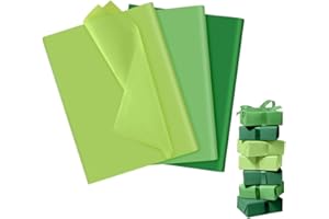 Voarge Lot de 100/120 feuilles de papier de soie 35 x 50 cm - Papier cadeau pour emballage cadeau, fête d'anniversaire, mariage, artisanat (vert)