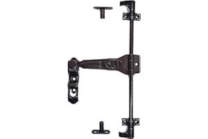 DMS Spagnoletta - chiusura per persiana - anta unica e anta doppia H cm 160 accorciabile nera completa di fermo di sicurezza e perni. Reversibile