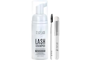 STACY LASH Eyelash Extension Shampoo + Brush / 1.69 fl.oz / 50ml / Eyelid Foaming Cleanser/Wash for Extensions & Natural Lashes/Safe Makeup Remover/Supplies for Professional & Home Use