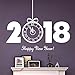 Produktbild Wandaufkleber Kolylong® "2018 Happy New Year" Drucken Wand Aufkleber Home Wanddekoration Wohnzimmer Dekoration Wandtattoo Shop Decals Decor Festival Wandaufkleber Weihnachten Dekoration (60 x 60cm/23.6*23.6'', Weiß)