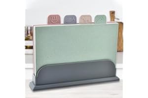 LIKEUDO 4-Piece Chopping Board Set with Storage Holder