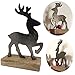 Produktbild LS-LebenStil Holz Deko-Figur Hirsch 19cm Elch Hirschkopf stehend Alu Geweih