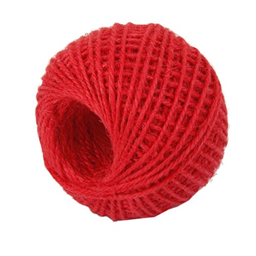 Demarkt 50m DIY Geschenkband, Gartenschnur Garden Rope 2mm for Crafts Arts and Gardening Applications,Rot