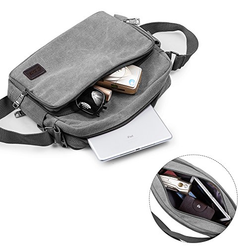 GSTEK Messenger Tasche Kuriertasche Umhängetasche Messenger Bag, Unisex Casual Vintage Stoff Rucksack - 6