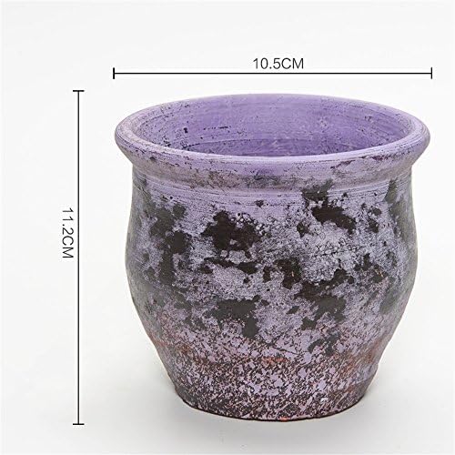 NOHOPE Retro Manual Ceramic Vases Succulent Plants Emulation Flower Container Home Decor Coarse Pottery Flower Pot Ornaments,C