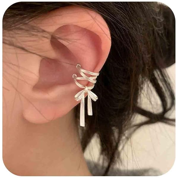 Qings Creole Boucle Doreille Noeud Argent 925 Femme Boucles D'Oreilles