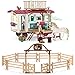 Produktbild Schleich Horse Club Wohnwagen für geheime Club-Treffen und Pferdekoppel mit Eingangstor 42415 42434 Spielfiguren Set