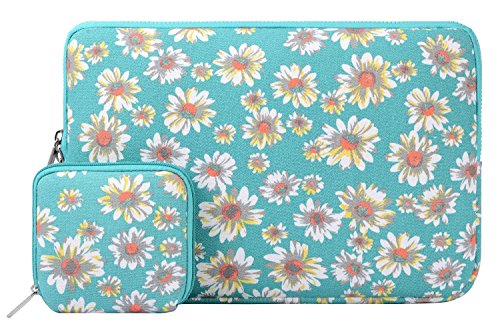 MOSISO Böhmen Stil Canvas Gewebe Laptop Hülle Sleeve Tasche für 11-11,6 Zoll MacBook Air, Ultrabook Netbook Tablet mit einem kleinen Fall, Goldene Chrysantheme