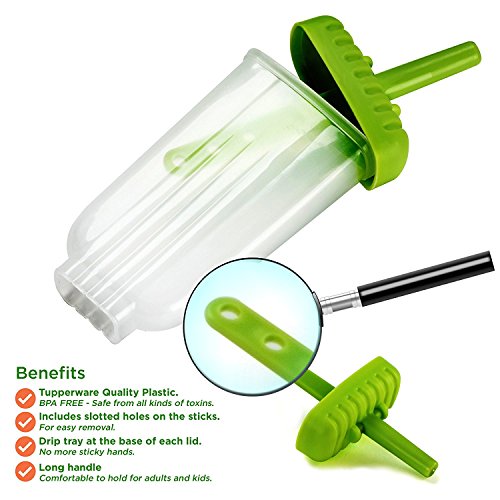 deggod 6 PCS Ice Lolly Makers Cream Set, DIY Frozen Ice Cream Formen für Kinder und Erwachsene mit Loading Trichter & Schwamm Topfbürste - 3