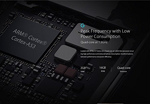 UMIDIGI G - Android 7.0 Schermo da 5 pollici GORILLA GLASS Ultra leggero e sottile 4G smartphone Quad Core 1.3GHz 2GB RAM 16GB Impronta digitale - Nero scuro