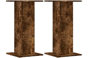 vidaXL Supports de Haut-parleurs 2 pcs chêne fumé Bois d'ingénierie, Support d'enceinte, Support d'enceinte de Bureau, Support d'enceinte HiFi