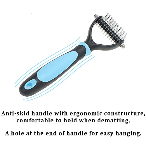 Luniquz-Dog-Dematting-Brush-Pet-Hair-Comb-Grooming-Knots-Matts-Rake-Remover-Double-sided-Teeth-of-Stainless-Steel-Ergonomic-Anti-skid-Handle