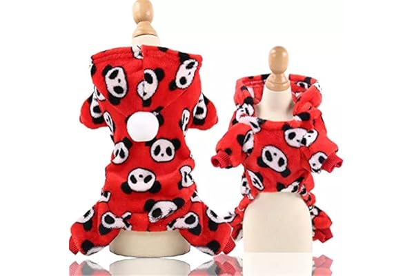 KUTKUT Flannel Small Dog Costume Cold Weather Coats Cat Apparel Soft Flannel Doggie Jumpsuit Clothes Pet Four Legged Pajamas Elastic Fleece Sweater Dog Thickened Warm Fleece Clothes