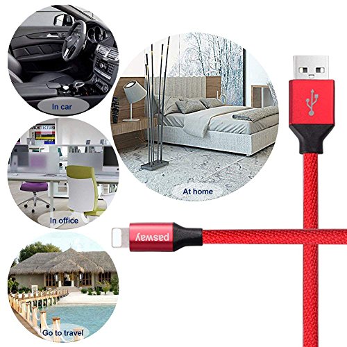 Pasway C  ble Phone   5 Pack  1M Nylon Tress   Chargeur iPhone   C  ble de Sync  2 1A C  ble Compatible avec iPhone XS Max XR X 8 8 Plus 7 7 Plus 6s 6s Plus 6 6 Plus  1 - 5 Couleurs 