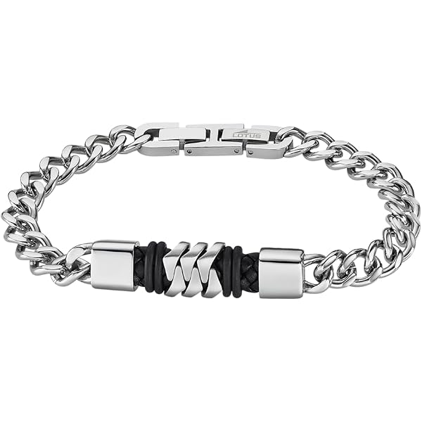 LOTUS STYLE Bracciale Uomo Men In Black LS2058-2/1, Acciaio Inossidabile 316L, Lunghezza 210 Mm, Design Urbano - 6