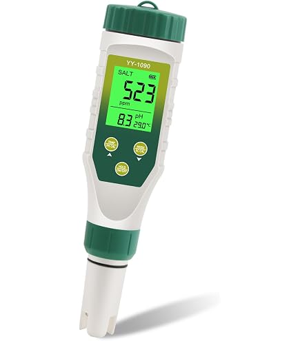 Digitaler Pool Salztester – 7-in-1 Messgerät Für PH, Salz, Temperatur Uvm.