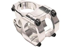 HOMEFURNISHMALL 31.8 Bike Stem 35mm Aluminum Alloy Short MTB Stem Handlebar for Mountain Bike, Road Bike, MTB, Downhill(Silver)