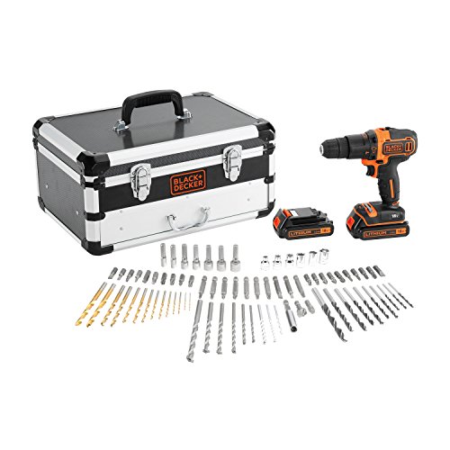 Perceuse a percussion 18 V avec 2 batteries et 80 accessoires en coffret