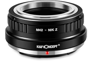 K&F Concept Adaptador de Objetivo M42-Nik-on Z,Anillo Adaptador de Montura Lente Compatible con Objetivos M42 a Cuerpo de Cámara Nikon Z Z5 Z6 Z7 (Mount Z)