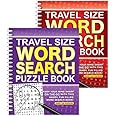 Squiggle - A5 Spiral Bound Travel Size Word Search Puzzle Books - Set of 2