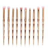 Tamaño: aprox 17.2 ~ 19.7 cm MEISINI Kit de pinceles para maquillaje, sombra de ojos, maquillaje en polvo, pincel para maquillaje de ojos, corrector facial, kit de cepillo facial, naranja