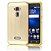 Produktbild ASUS ZenFone 3 Hülle,Sunroyal Ultra-dünne Metallgehäuse Hybride Alurahmen Rückwandplatine Schutzhülle,Luxus Gold Metal Frame Aluminium Metal Bumper Gehärtetem Glas Back Cover Stoßfest Kratzfeste Handy Schutzhülle Tasche Case für ASUS ZenFone 3 (5.2 Zoll) (ZE520KL)-Gold