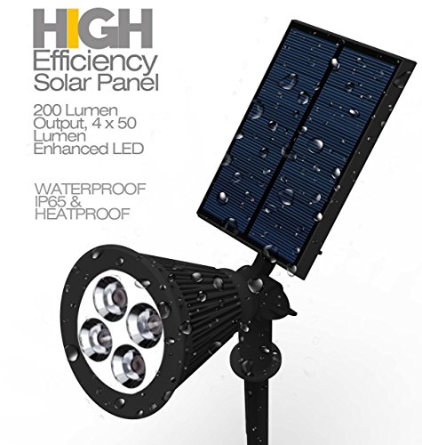 ZEEFO Solarleuchten LED Spot Leuchte Solar Gartenleuchten Außenwandleuchte 180 ° einstellbar Wandleuchte Wasserdicht Sicherheit Nachtlichter für Landschaftsbeleuchtung , Auffahrt, Rasen, Spazierweg, Garten, Terrasse, Ground (Colorful LED) - 7