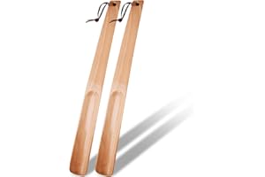 OneBarlercorn Schuhlöffel, 2Pcs Schuhloffel Lang Schuhlöffel Holz Lang Schuhanzieher Lange Schuhloeffel Schuhanziehen Shoe Horn Design aus Holz Lang Stabil,38cm