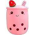 DAWRIS Bubble Tea Plush Pillow Plushie Plush Pillow, Plushies Bubble Tea Plushi Doll Creative Bubble Milk Tea Cup Shaped Hugging Cushion Home Soft Hug Pillow Cuddly Toy (pink)