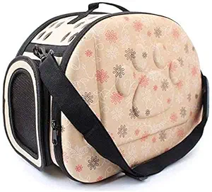 BARK N BITES Beige Pet Crate Pet Transport Carrier Bag for Small Dogs Puppy Kittens, Rabbits (BEIGE2) (Beige)