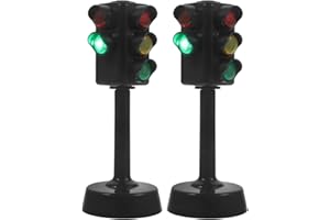 TOYANDONA Traffic Lights for Kids, 2Pcs Mini Stop Light Lamp Simulation Road Light Safety Traffic Maker Crosswalk Signal Model Toy, Early Education Toys for Toddler Party Favor