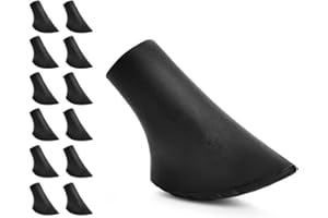 HONGECB Coussinets de Marche Nordique, Embouts pour Bâtons de Marche, Coussinets de Batons Trekking, Caoutchouc Embouts pour Baton de Randonnee, pour Alpinismeet Trekking, 12 pièces, Noir