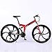 Produktbild XER Mountainbike 24-Gang Stahl Kohlenstoffstahl 24 Zoll 6-Speichen-Räder Dual Suspension Faltrad für Commuter City,Red,24speed