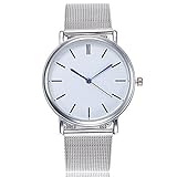 Stahlband Mode Beobachten Lässige Quarz Edelstahl Band Marmor Armbanduhr Analoge Armbanduhr Diamanten Chenang Unisex Edelstahl Diamant-Uhr (Silber)