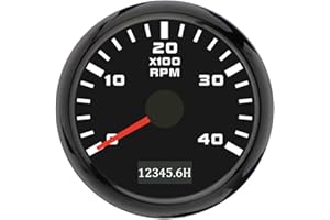 ELING Tachymètre 52 mm 4 000 tr/min avec compteur horaire 12 V 24 V et rétroéclairage 7 couleurs pour ATV UTV karting