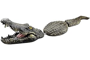 Bagima Flotador de Piscina con Adorno de cocodrilo Falso, Estatua de cocodrilo Flotante, Estatua de cocodrilo de simulación, jardín o Estanque, decoración artística para Ganso, depredador