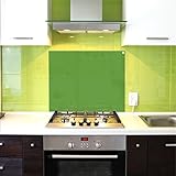 Pantalla antisalpicaduras de cristal / Panel de vidrio templado para cocina, 75 x 60 cm, Verde