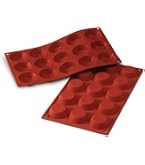 Silikomart PETIT-FOURS Silikonform – 15 Vertiefungen, Ø 40 Mm, Rot, Hitzebeständig Bis 230°C
