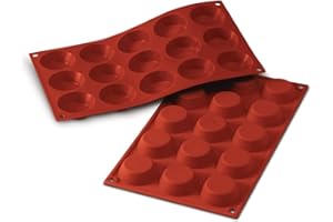 Silikomart 20.014.00.0060 SF014 Moule Forme Tartelette 15 Cavités Silicone Terre Cuite