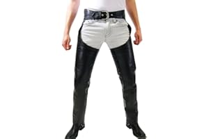 Bockle® 1991 Chaps en Cuir Lisse Noir pour Homme - Casual